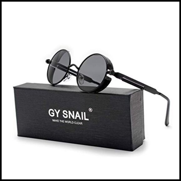 Metal Frame Polarized Sunglasses, Retro Steampunk Style, UV400 Protection main image 5